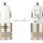 Portable dual usb car charger 2a micro usb car charger, creative design car chargers luxury