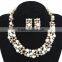 Fashion African Beads Imitation Pearl Necklace Earrings Dubai Gold Plated Jewelry Costume Bridal Jewelry Sets