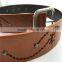Tan Color Cheap Price PU Faux Leather Rivet Belt for Pants