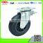 160mm Black Rubber Garbage Casters with plastic center
