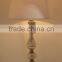 Slovakia round base antique style home goods decor stripe glas table lamp with white barrel fabric shade