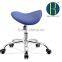 Hot Selling YIDA Blue Fabric Ergonomic Barber Chair, Salon Barber saddle Stools
