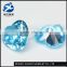 Fake aqua blue 7x7mm CZ loose heart stones gemstone