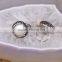 crystal pave mother of pearl ring designs silver plated natural druzy freshwater pearl rings