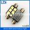 36MM 5050 6 SMD LED Car License black Plate Light White Canbus Festoon Bulb