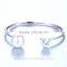 Elegance silver cuff bracelet Heart shape Crystal CZ with Freshwater Pearl New Design Bangle Hot sale Bracelet Jewelry FB051