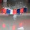 Road safety 12pcs Red blue modules 4sides LED flashing light solar traffic warning light