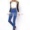 High Waist Denim Tube Pants in Mid Vintage Wash for Women (LOTX124)