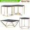 Gold finish 4 legged glass modern side table
