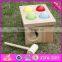 2017 new design baby wooden pounding toy, wholesale kids wooden pounding toy, educational children wooden pounding toy W11G028