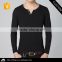 Fashion custom cotton long sleeve v neck t shirt with buttons