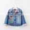 2017 Girls Faded Denim Jacket Kids Jeans for Autumn