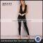 Hot Sale Deep V Neck Skinny Jumpsuit 95% Polyester 5% Spandex Custom Design Black Sexy Sleeveless Jumpsuit