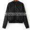 Runwaylover EY1024C 100% Polyester Contrast Embroidery Women Bomber Jacket With Ribbed Collar