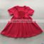 Solid Hot Pink Color Children Cotton Dresses Short Sleeves Kids Party Dress Wholesale Baby Girls' Summer Clothes