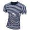 Stripe Basic T Shirts for Men Stripped Crewneck Tee