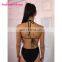 Black Embroidery High Cut Leg Girls Extreme Swim Pictures Women String Bikinis