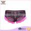 Cute design black and pink spot printed seamless hip up lace young panties