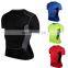 YIhao 2015 Men Sport T-Shirt Compression Base Layers Under Tops T Shirts Skins Sports Bodybuilding Fitness Running Slim Fit Tees