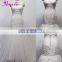 100% Real Photos Custom Made Luxurious Long Train Lace Applique  Wedding Dress
