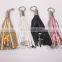 Cheap wholesale Leather tassels keychain with USB wire