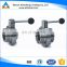 Sanitary Stainless Steel Thread Butterfly Valve With Plastic Multi-Position Handle