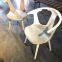 Modern luxury armrest fabric cushion wood dining chair