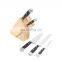 ABS handle 5pcs stainless steel chef knife set with wooden block