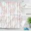 i@home Amazon high quality pink grey marble design polyester shower curtain bathroom