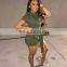 Women Summer Bodysuits Sexy Fitness V-Neck Short Sleeve Rompers Street Night Club Party Jumpsuits One Piece Outfits