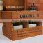 Accept custom two compartments antique wooden storage crate on desk