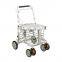 online 6 wheel folding senior rollator elderly portable adjustable basket steel shopping cart walker with seat