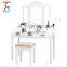 Wooden Vanity Mirror Modern Dressing Table With Mirror And Stool