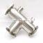 Stainless Steel Sanitary Food Grade Heating Jacketed Clamp Tee