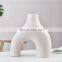 Wholesale Nordic Abstract Vase Vasi Cinesi White Black Beige Vasen Art Vazen Ceramic Vase For Home Decor Wohnkultur Luxus