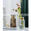 New Design Wholesale Wedding Home Decorative Creative Round Clear Brown Gold Glass Pot Flower Vase