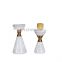 Home Decoration Candlestick Hourglass Shape Marble Aluminum Durable Candle Holders Vase