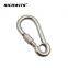 304/316 Stainless steel carabiner hook with eyelet and nut