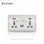 double 13a Multi function universal electrical sockets usb wall socket