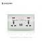 double 13a Multi function universal electrical sockets usb wall socket