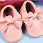 2015 Multi Color Fringe Infant Baby Shoes Manufacturer Made Cute Bownot Shoes 100% Handmade Baby Toddler Moccasins