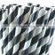 Black white artificial style bar supply paper drinking straw