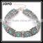 Tibetan Silver Plated Alloy Chain Mosaic Turquoise Statement Boho Choker Necklace