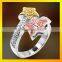New model silver ring with shiny zircon fashion cheap wedding ring
