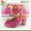 ladies bag and shoes set 2016 new design wedge shoes low heel summer sandals