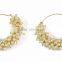 Indian Ethnic White Pearl Bali Hoop Earrings Jhumki