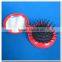 promotional round personal makeup mirrors with hair brush