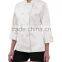 3/4 Sleeve Ladies Tops Economy Chef Coat Women Button Front Closure Cook Uniform