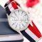Stainless Steel Mens Watch Colorful Nylon Strap Sports Wrist Watch with white alloy watch case