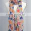 Maple leaf printed Infinity voile scarf